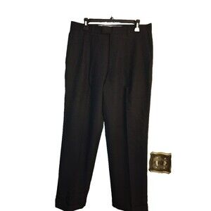 Men's Linea Dome Dress Black Polyester Pants Size 34 X 30